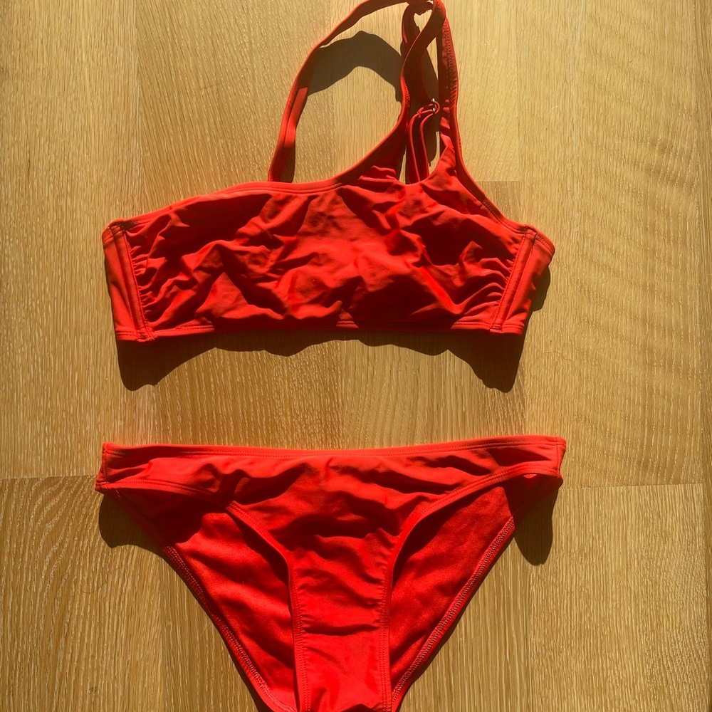Red One-Shoulder Bikini